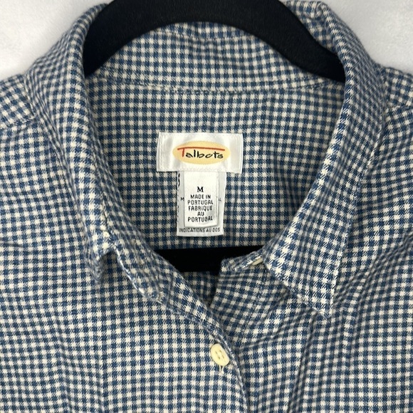 TALBOT VINTAGE BLUE GINGHAM BUTTON DOWN (M) - Picture 3 of 6